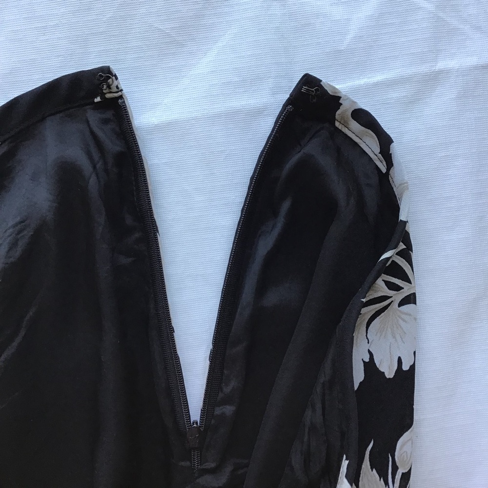 ANN TAYLOR‎ LOFT skirt floral a-line black & white sz 4 - Picture 5 of 8